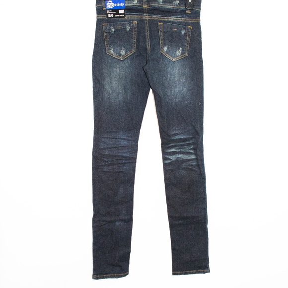 NWT Blues Society Dark Distressed Skinny Jeans - Picture 5 of 5